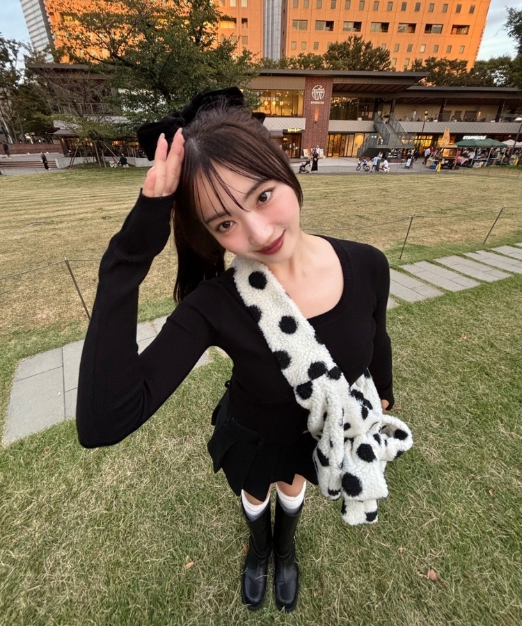 リボンドットボアバッグ IVORY