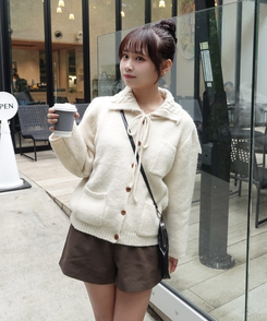 ビックカラーカーディガン IVORY