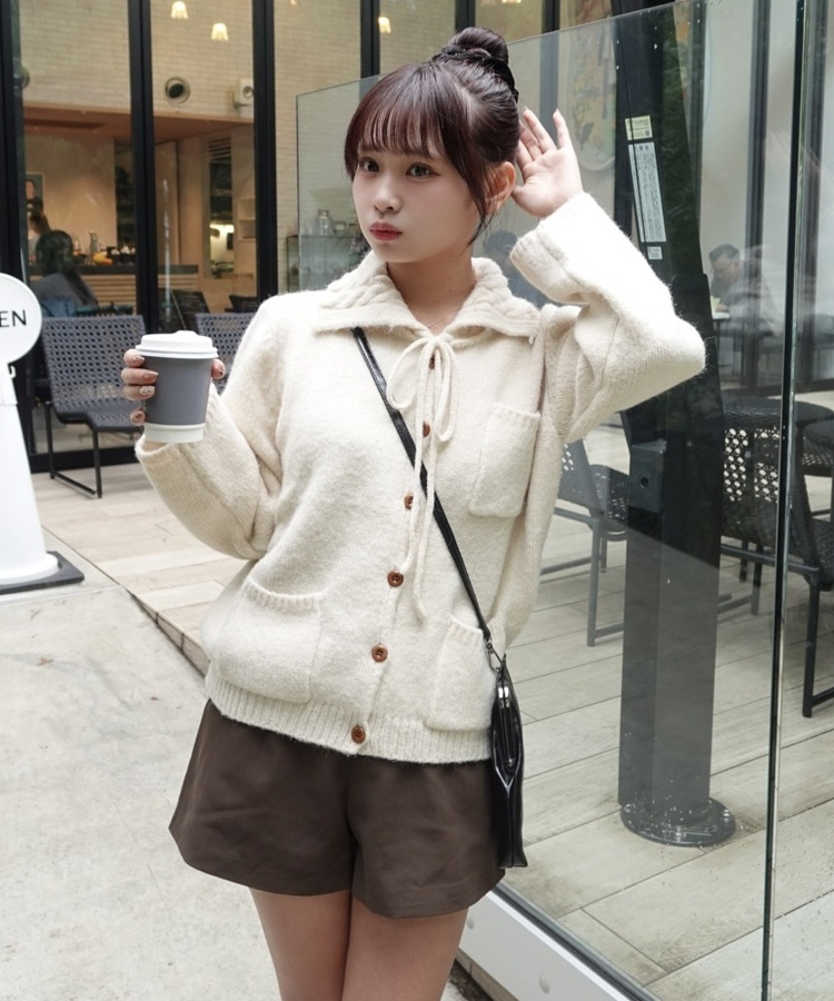 ビックカラーカーディガン IVORY