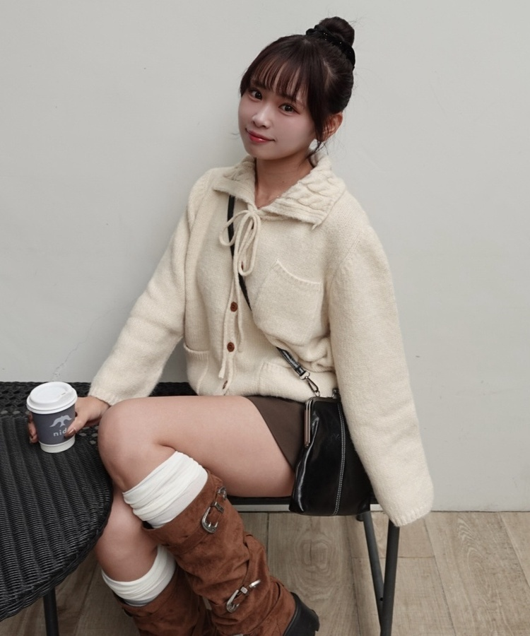 ビックカラーカーディガン IVORY