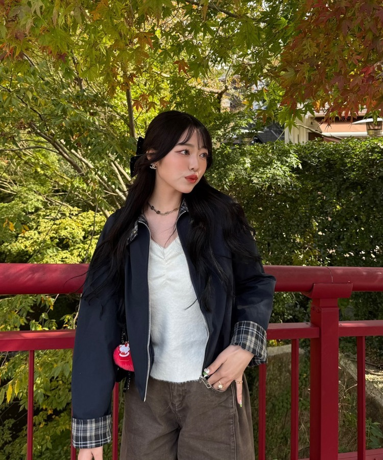 ナイロンチェックジャンパー｜ジャンパー｜韓国ファッション通販 SONA