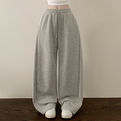 인생 트레이닝팬츠 365일 사이드핀턱 와이드 밴딩 사계절 롱팬츠 그레이