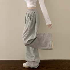인생 트레이닝팬츠 365일 사이드핀턱 와이드 밴딩 사계절 롱팬츠 그레이