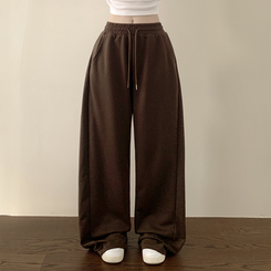 인생 트레이닝팬츠 365일 사이드핀턱 와이드 밴딩 사계절 롱팬츠 브라운