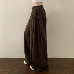 인생 트레이닝팬츠 365일 사이드핀턱 와이드 밴딩 사계절 롱팬츠 브라운