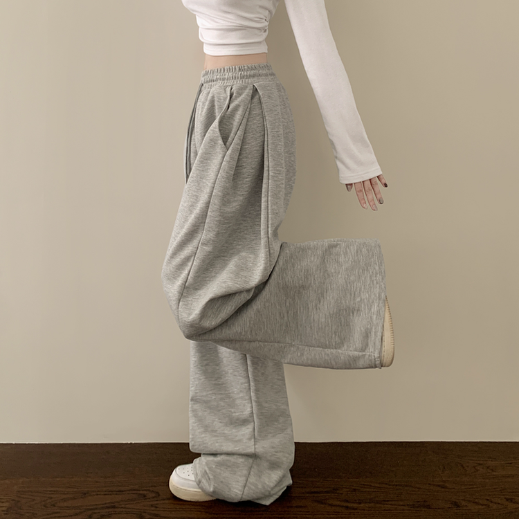 인생 트레이닝팬츠 365일 사이드핀턱 와이드 밴딩 사계절 롱팬츠 그레이