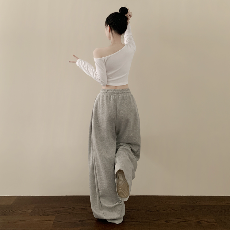 인생 트레이닝팬츠 365일 사이드핀턱 와이드 밴딩 사계절 롱팬츠 그레이