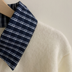 チェックレイヤードニットカーディガン(5color)