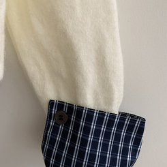 チェックレイヤードニットカーディガン(5color)