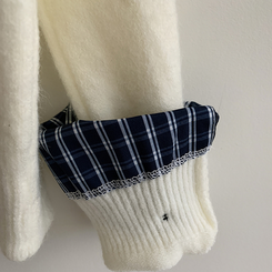 チェックレイヤードニットカーディガン(5color)