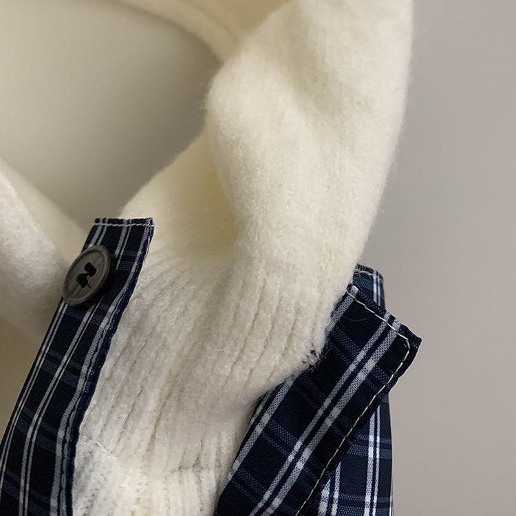 チェックレイヤードニットカーディガン(5color)