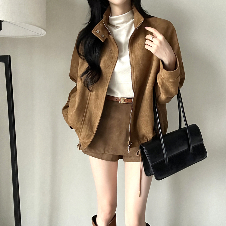 スエードストラップジャンパー BROWN