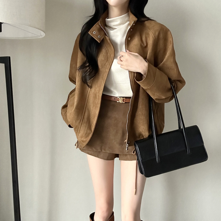 スエードストラップジャンパー BROWN