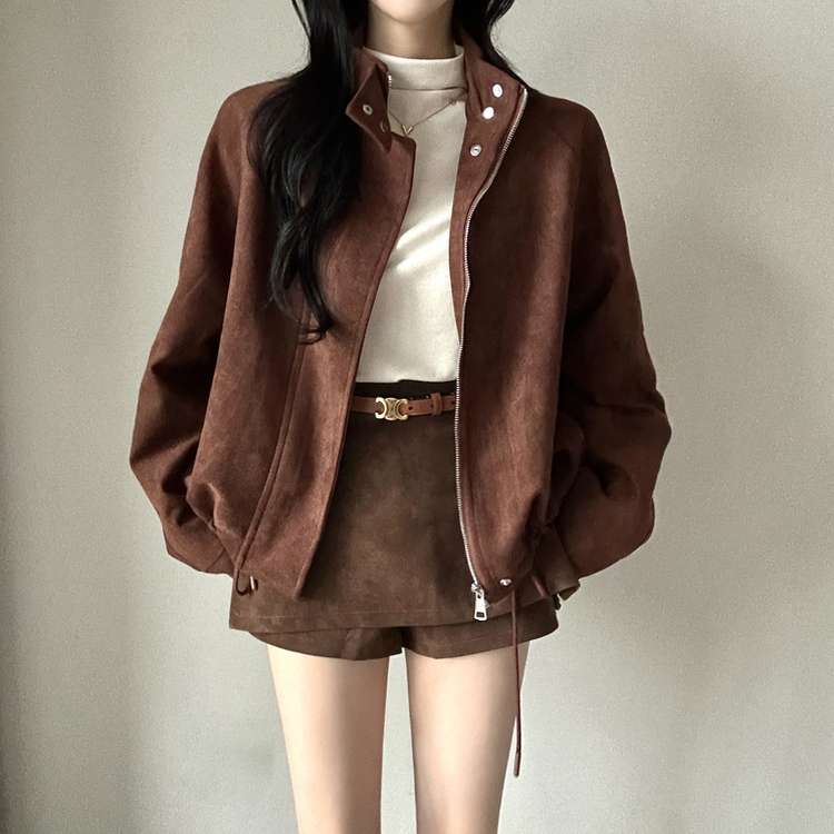 スエードストラップジャンパー RED BROWN