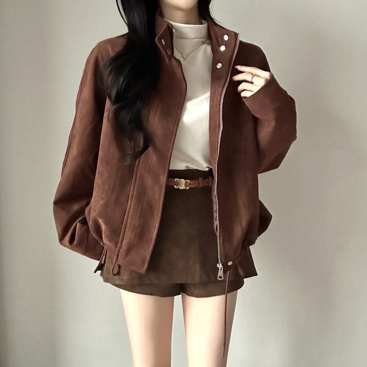 スエードストラップジャンパー RED BROWN