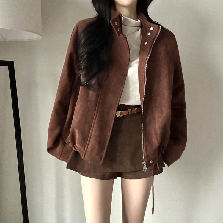 スエードストラップジャンパー RED BROWN