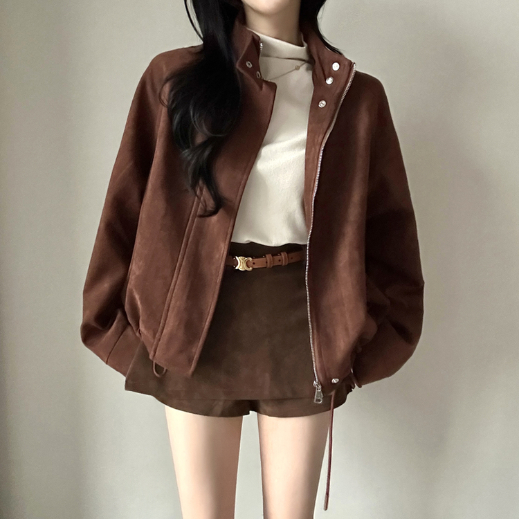 スエードストラップジャンパー RED BROWN