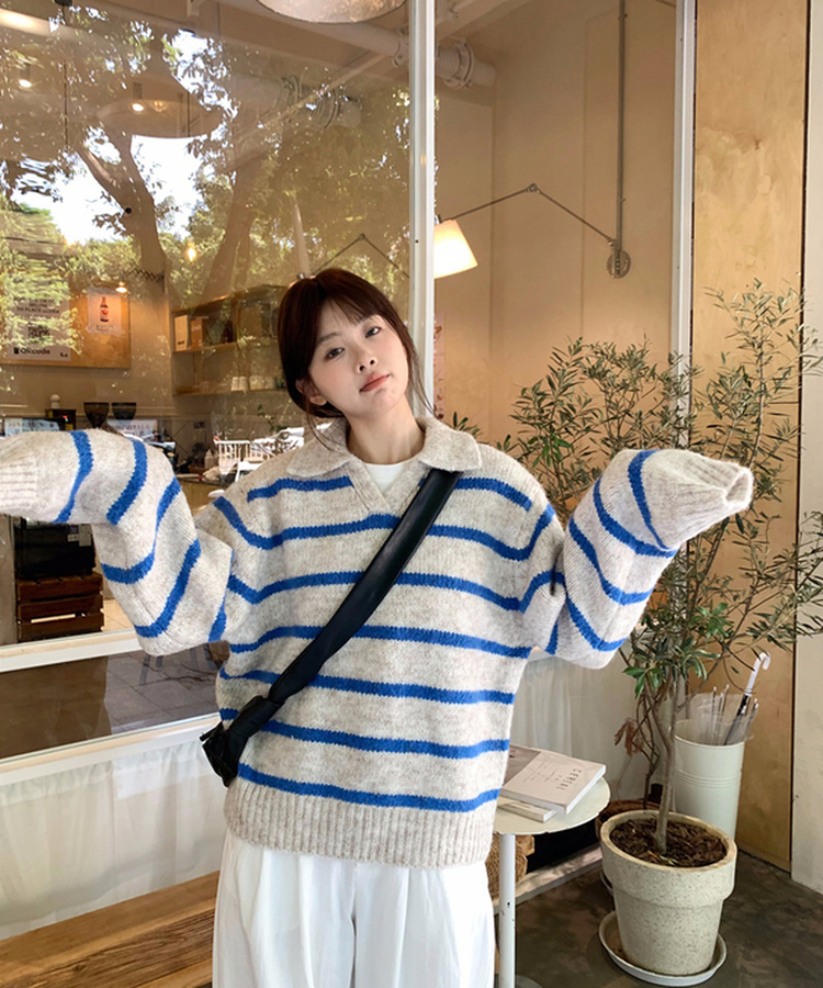 카라 단 브이 니트티 블루