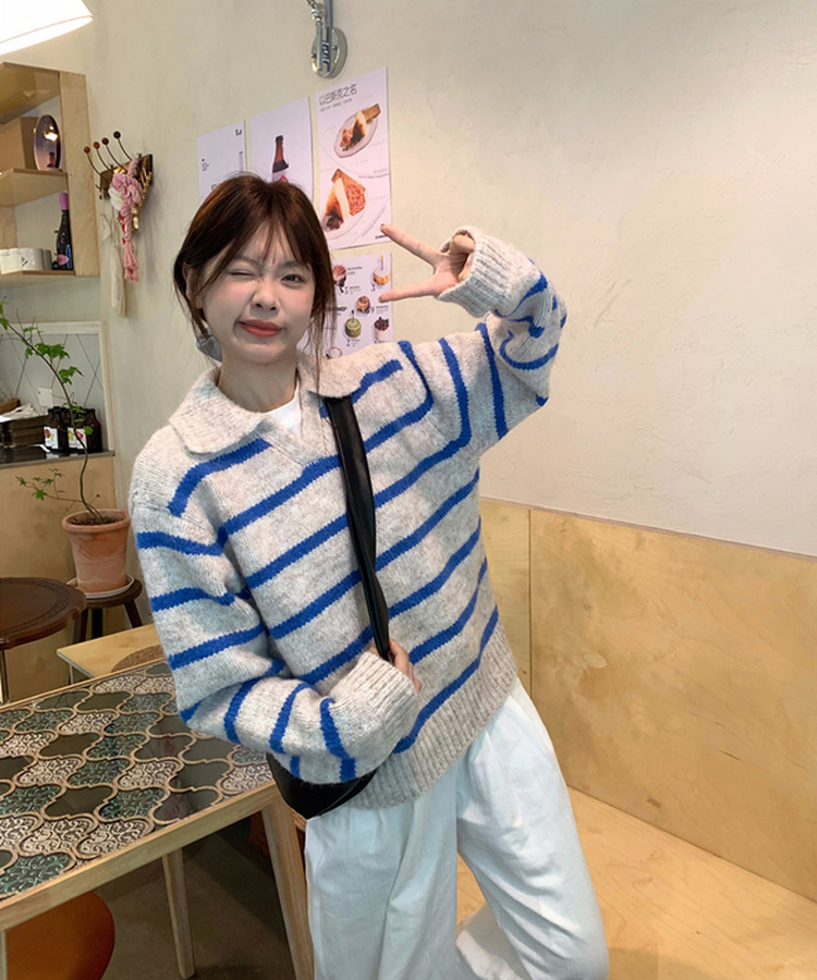 카라 단 브이 니트티 블루