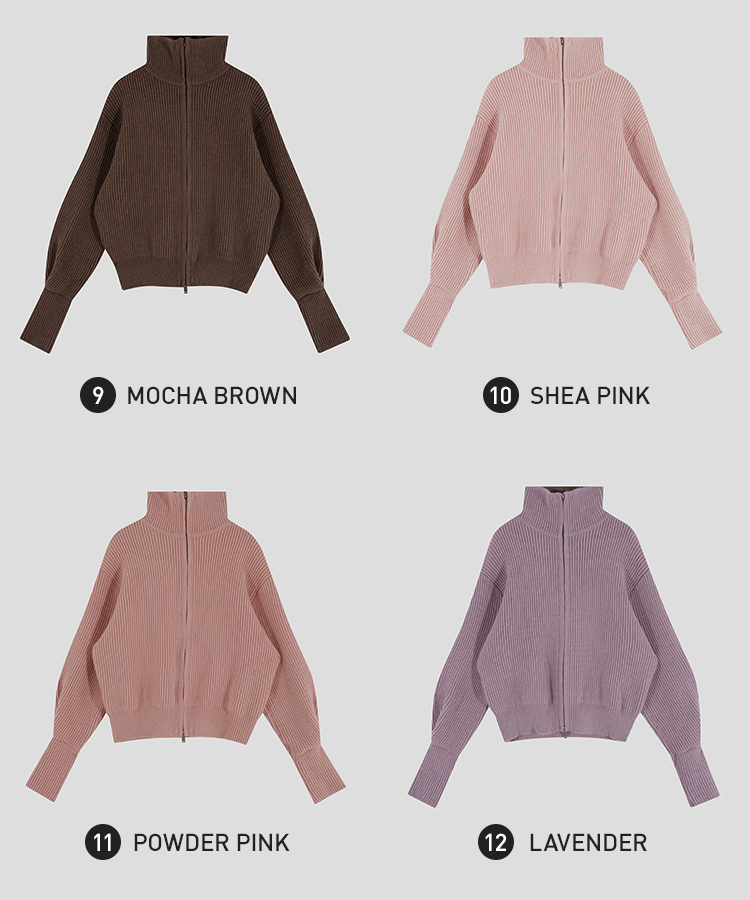 [SONA単独販売_MADE]韓国内販売数1位ニットジップアップカーディガン(20colors)