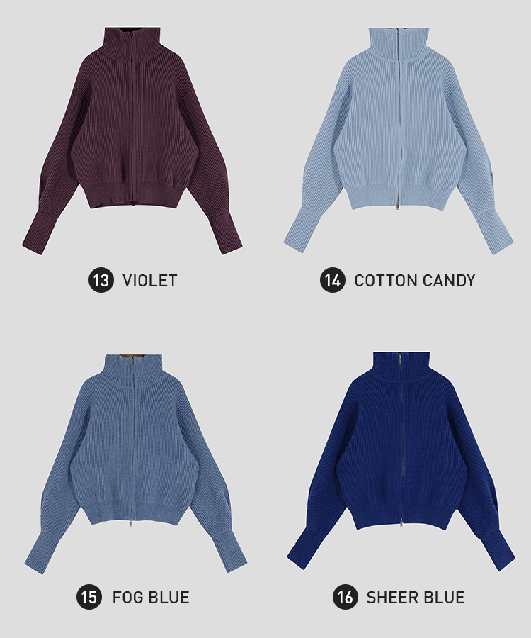 [SONA単独販売_MADE]韓国内販売数1位ニットジップアップカーディガン(20colors)