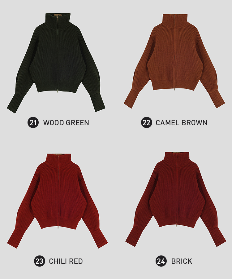 [SONA単独販売_MADE]韓国内販売数1位ニットジップアップカーディガン(20colors)