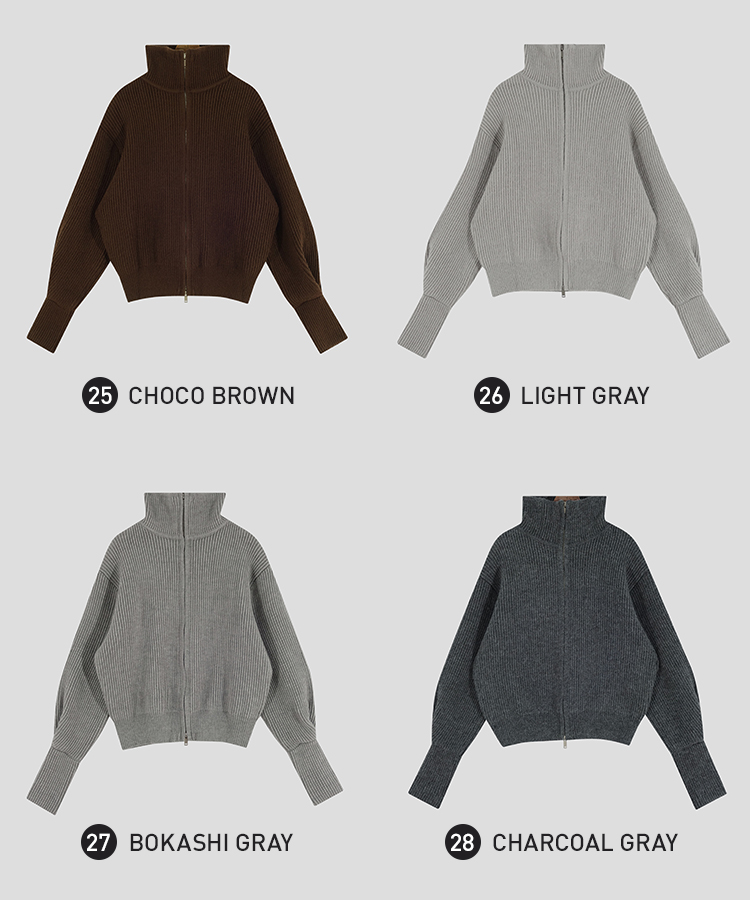 [SONA単独販売_MADE]韓国内販売数1位ニットジップアップカーディガン(20colors)