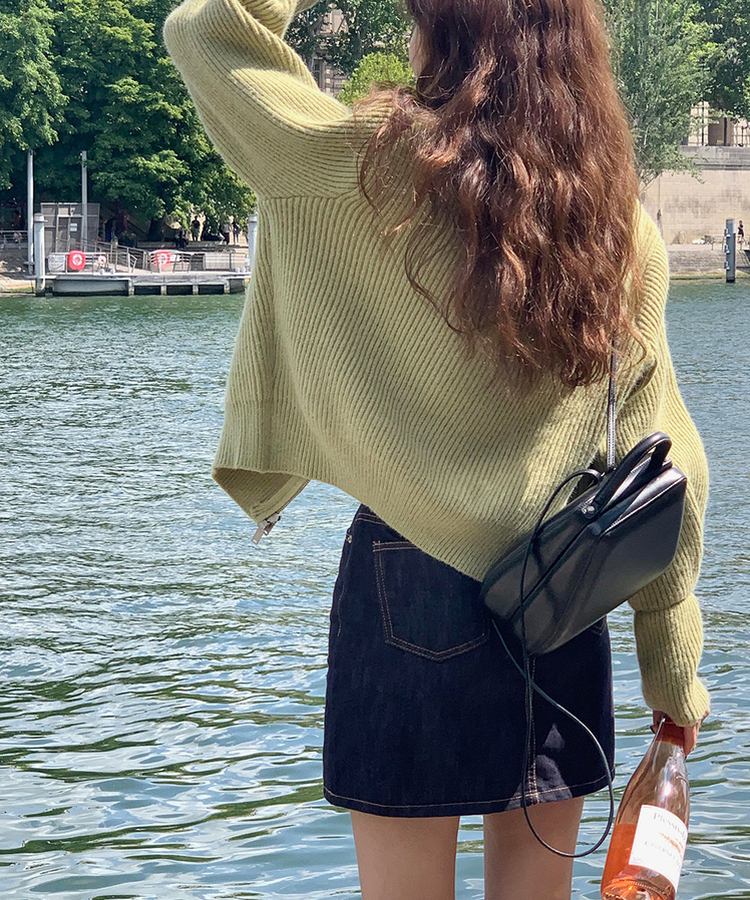 [SONA単独販売_MADE]韓国内販売数1位ニットジップアップカーディガン(20colors) 18 OLIVE