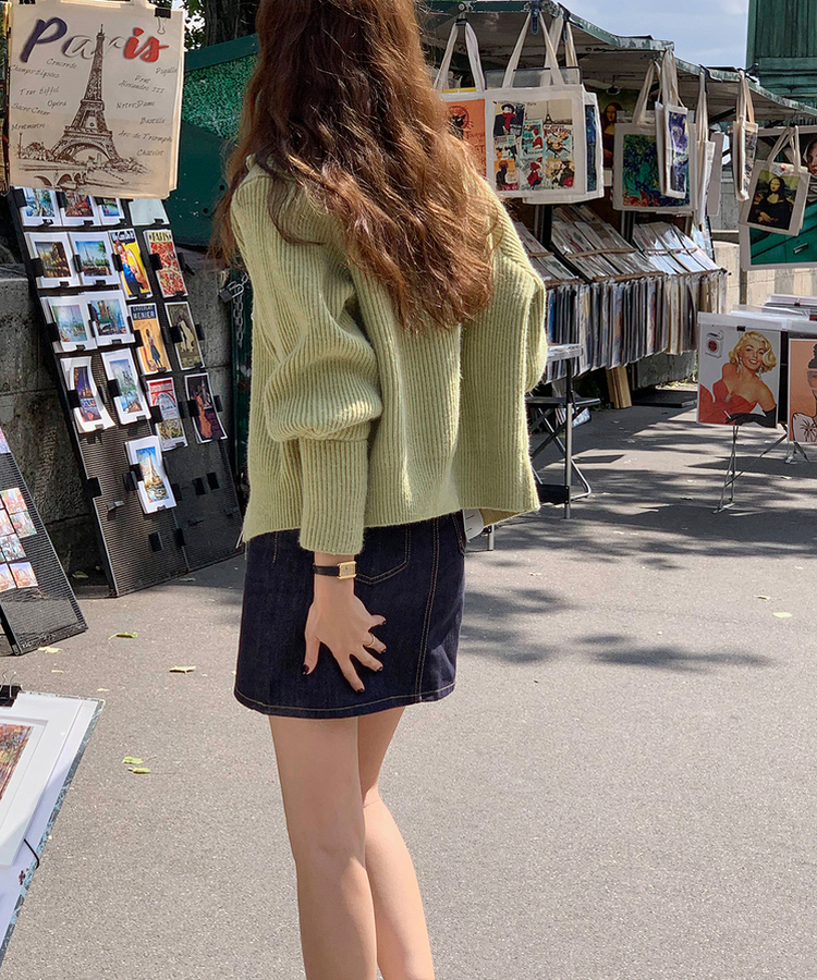 [SONA単独販売_MADE]韓国内販売数1位ニットジップアップカーディガン(20colors) 18 OLIVE