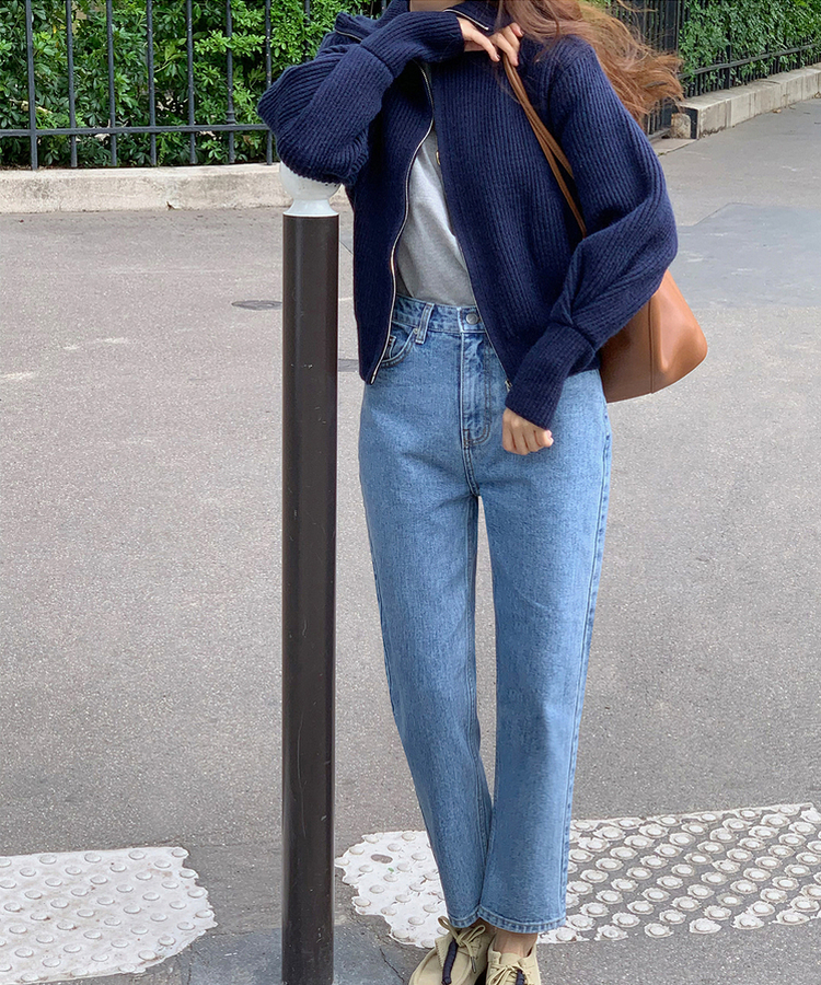[SONA単独販売_MADE]韓国内販売数1位ニットジップアップカーディガン(20colors) 17 MODERN NAVY