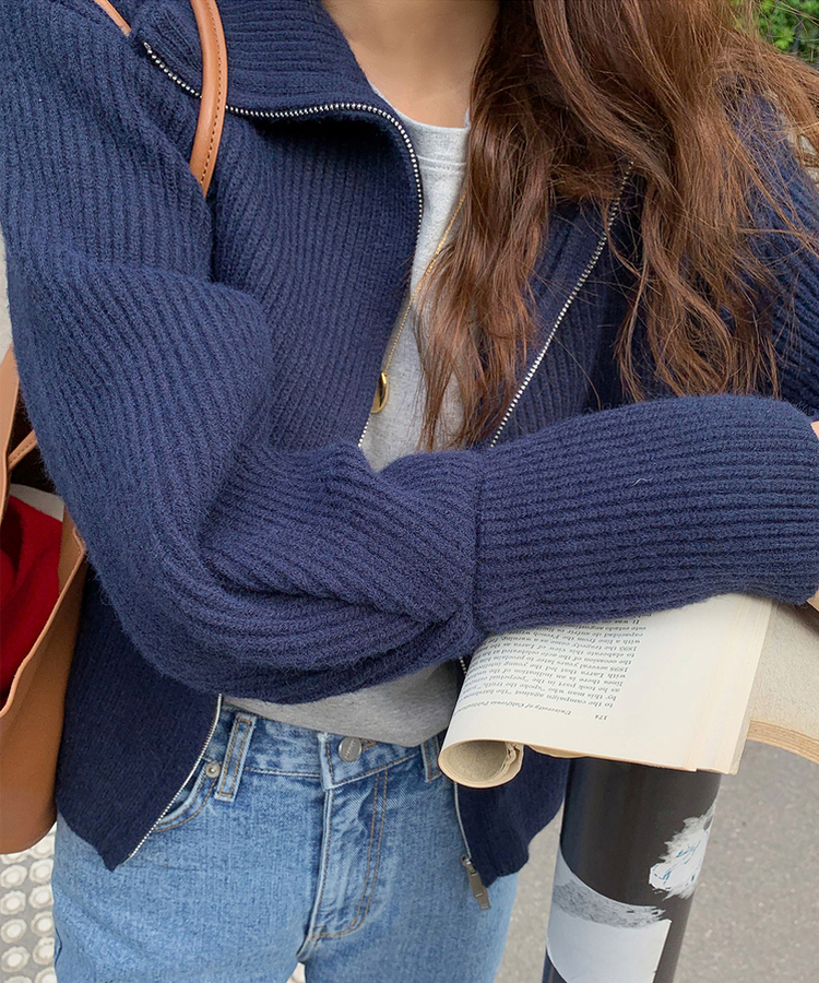 [SONA単独販売_MADE]韓国内販売数1位ニットジップアップカーディガン(20colors) 17 MODERN NAVY