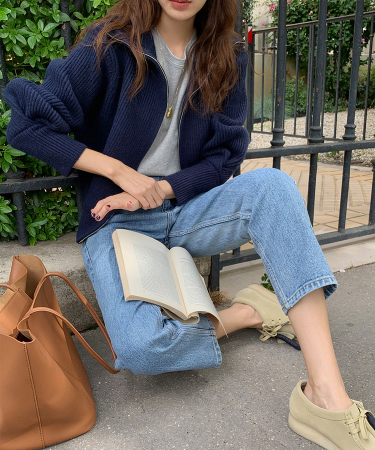 [SONA単独販売_MADE]韓国内販売数1位ニットジップアップカーディガン(20colors) 17 MODERN NAVY