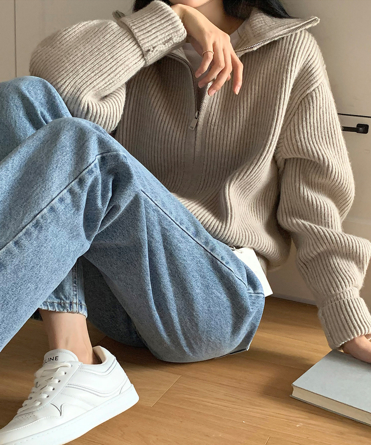 [SONA単独販売_MADE]韓国内販売数1位ニットジップアップカーディガン(20colors) 6 OATMEAL
