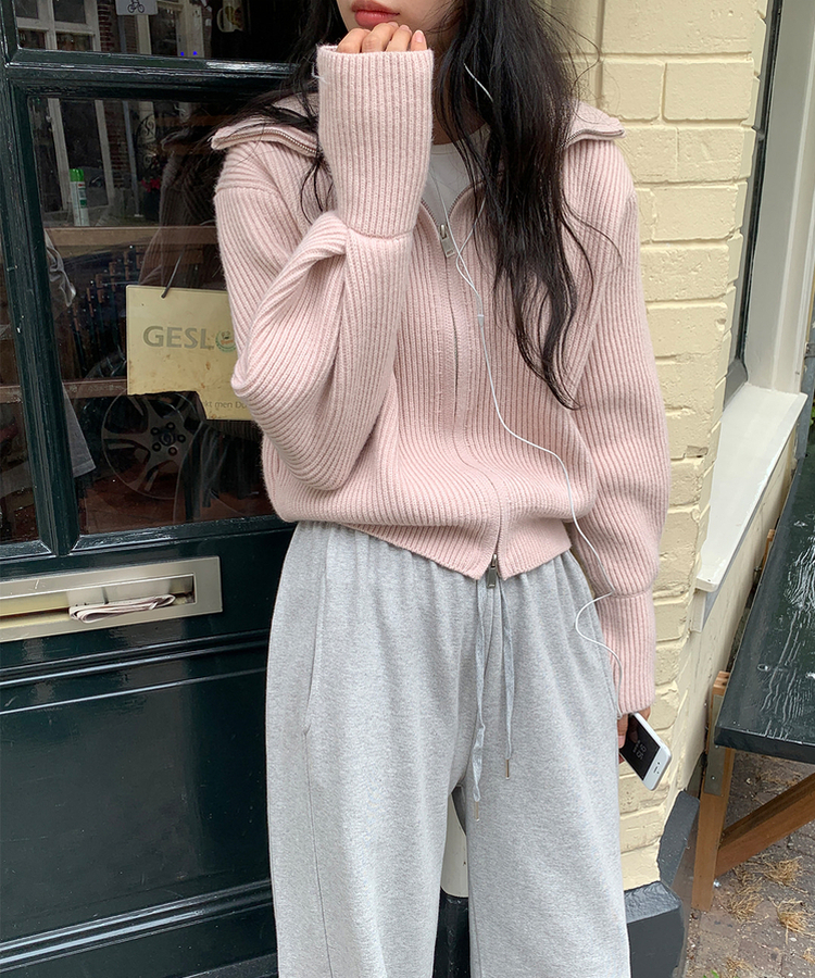 [SONA単独販売_MADE]韓国内販売数1位ニットジップアップカーディガン(20colors) 10 SHEA PINK