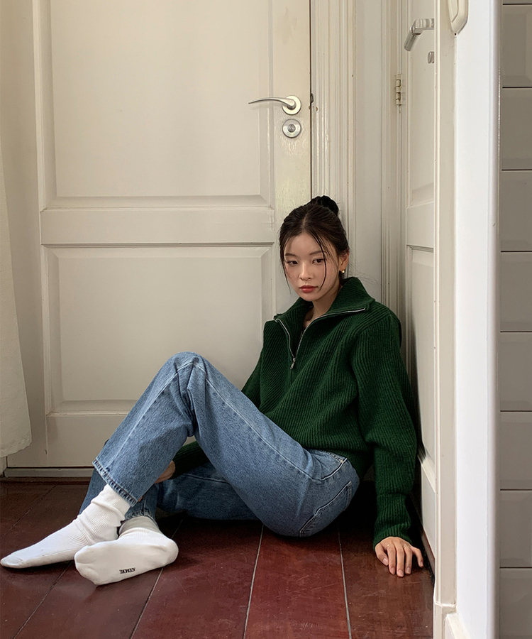 [SONA単独販売_MADE]韓国内販売数1位ニットジップアップカーディガン(20colors) 19 SAGE GREEN