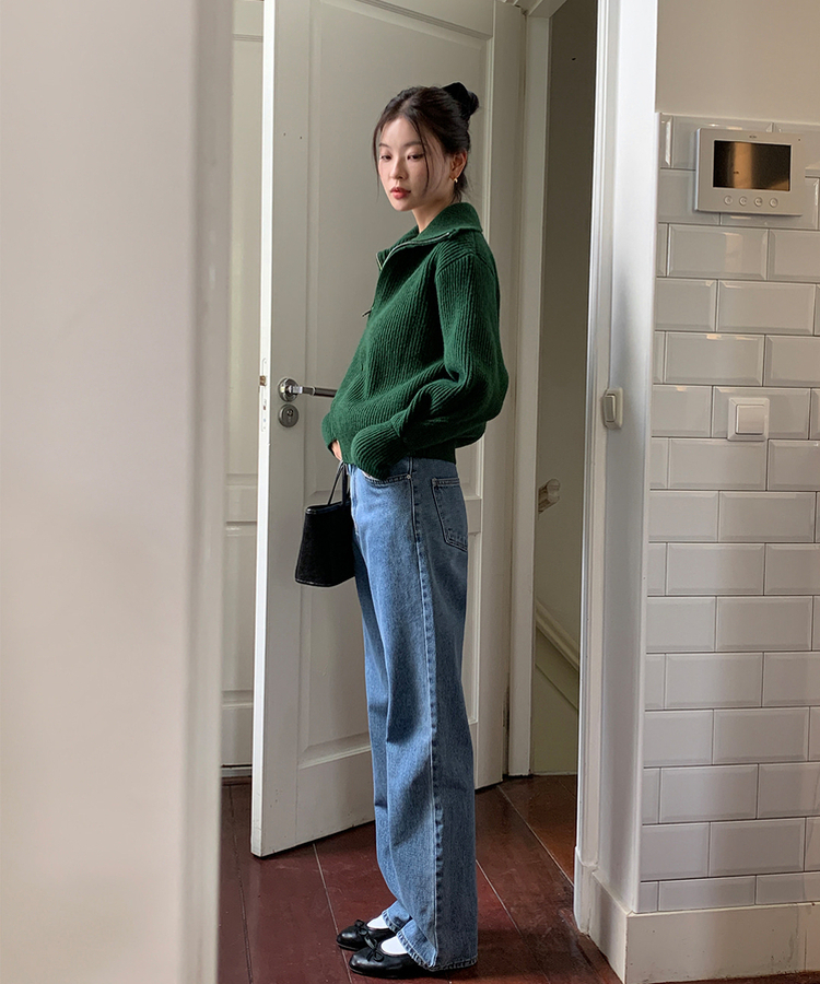 [SONA単独販売_MADE]韓国内販売数1位ニットジップアップカーディガン(20colors) 19 SAGE GREEN