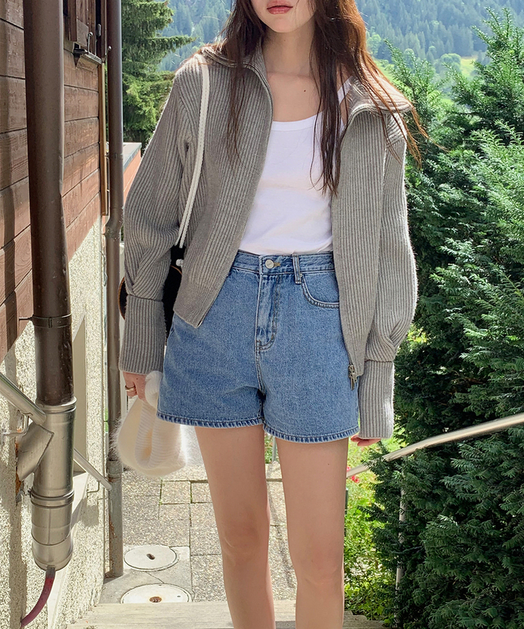 [SONA単独販売_MADE]韓国内販売数1位ニットジップアップカーディガン(20colors) 27 BOKASHI GRAY