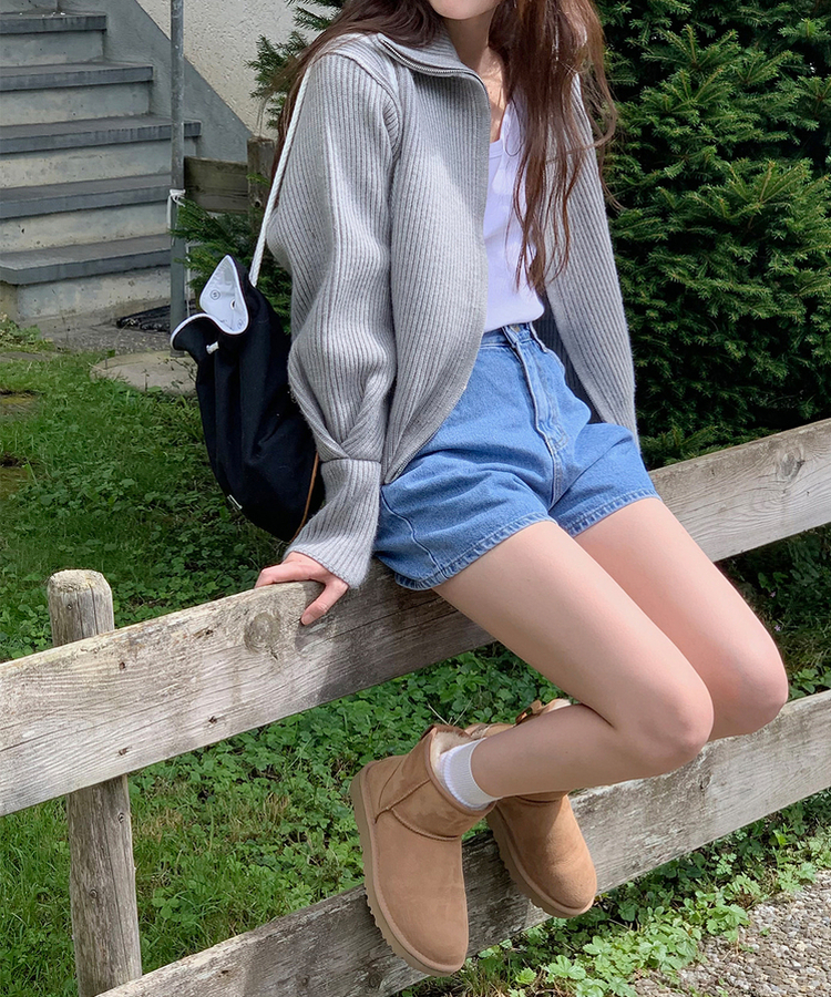 [SONA単独販売_MADE]韓国内販売数1位ニットジップアップカーディガン(20colors) 27 BOKASHI GRAY