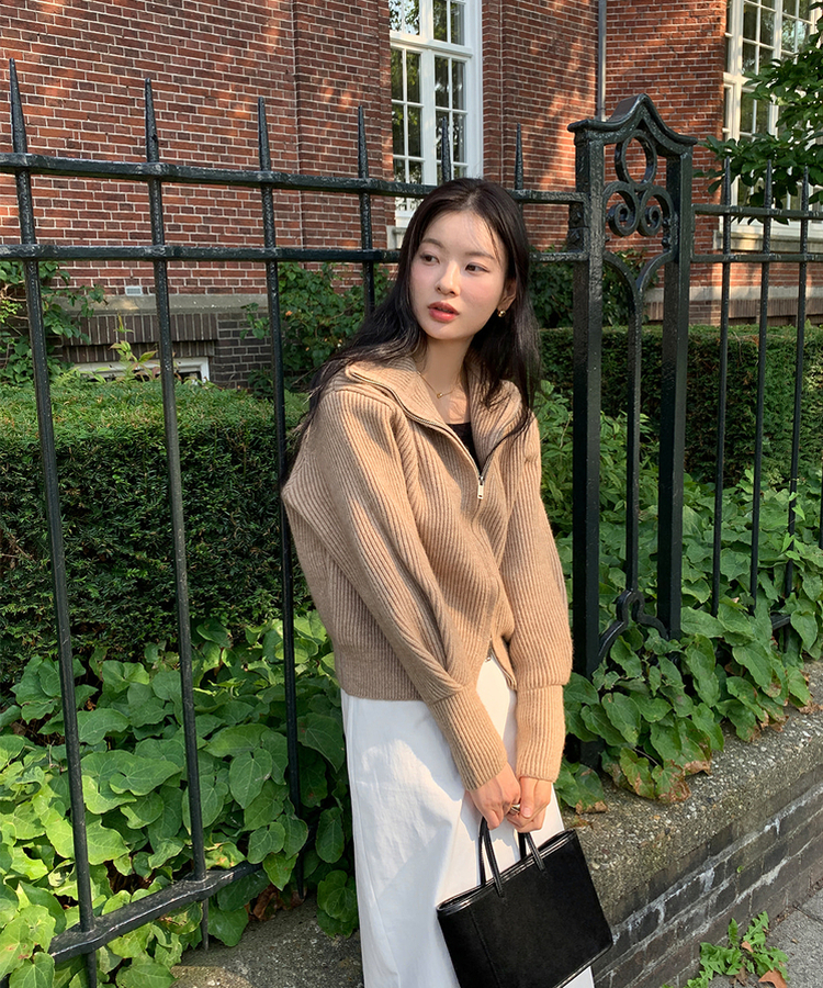 [SONA単独販売_MADE]韓国内販売数1位ニットジップアップカーディガン(20colors) 8 BOCA BEIGE