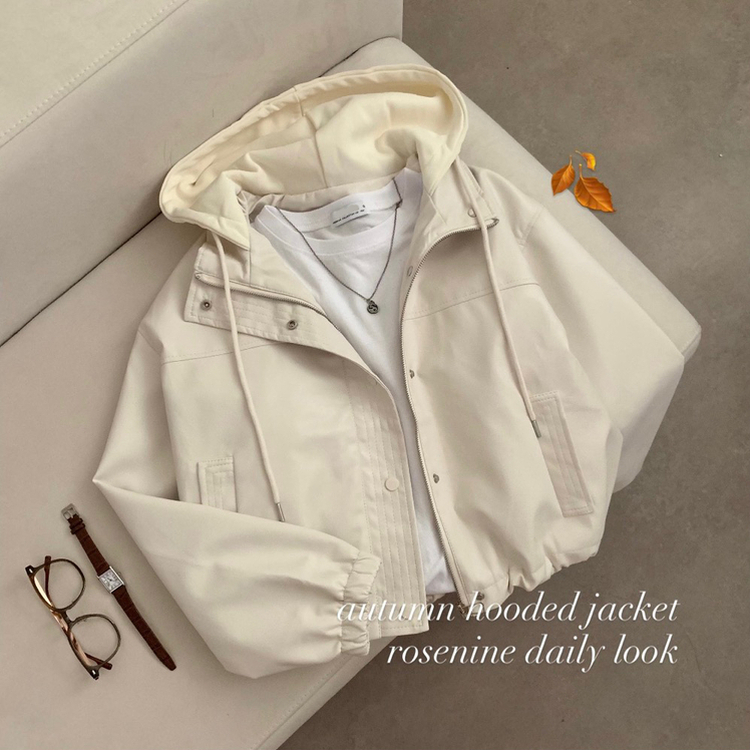 마리 후드 라이더 자켓 긴팔 아우터 레더자켓 가을 가을옷 봄 봄옷 가죽 자켓