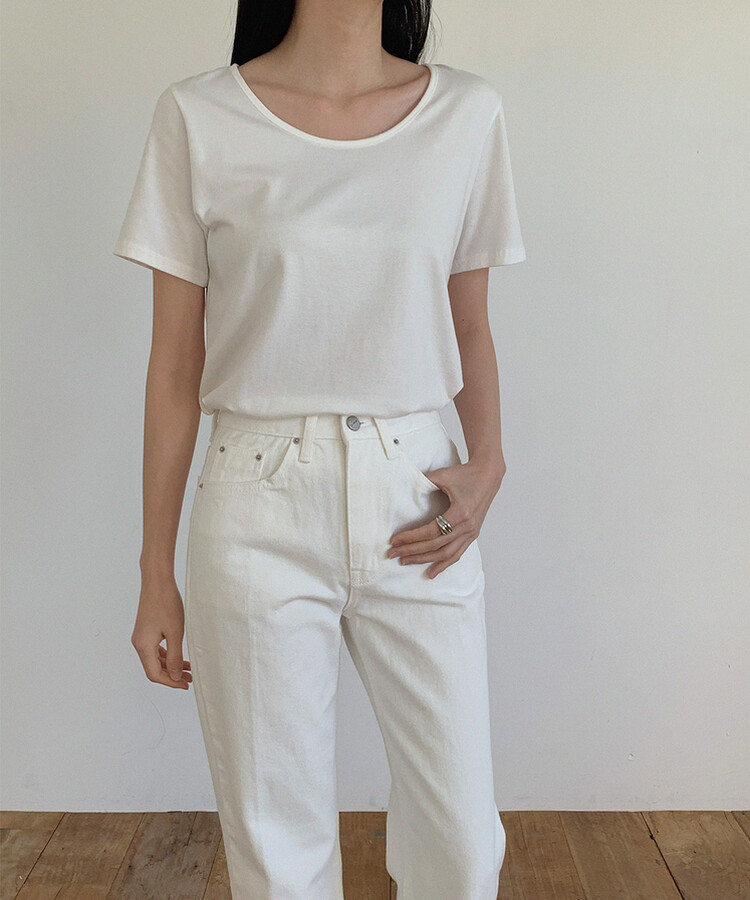 デイリーコットン半袖Ｔシャツ8色 IVORY