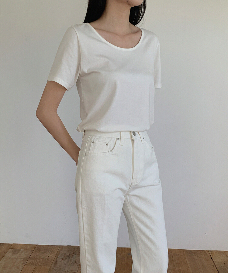 デイリーコットン半袖Ｔシャツ8色 IVORY