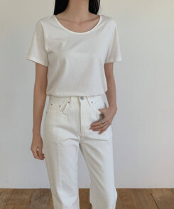 デイリーコットン半袖Ｔシャツ8色 IVORY