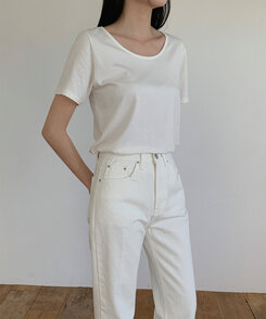 デイリーコットン半袖Ｔシャツ8色 IVORY