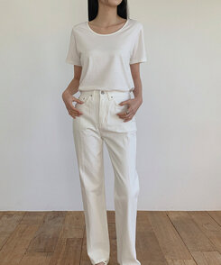 デイリーコットン半袖Ｔシャツ8色 IVORY