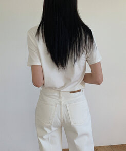 デイリーコットン半袖Ｔシャツ8色 IVORY