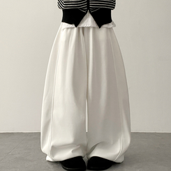 サイドスリットライントレーニングワイドパンツ(5color) WHITE