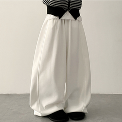 サイドスリットライントレーニングワイドパンツ(5color) WHITE