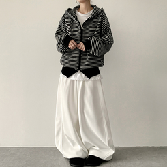 サイドスリットライントレーニングワイドパンツ(5color) WHITE