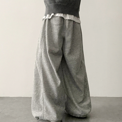 サイドスリットライントレーニングワイドパンツ(5color) GREY